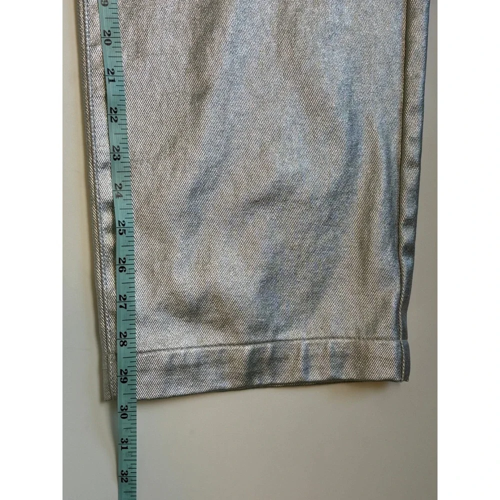 Silver Jeans Metallic 90s Baggy Womens Festival Futuristic Streetwear‎ Jeans 4 - Picture 8 of 8